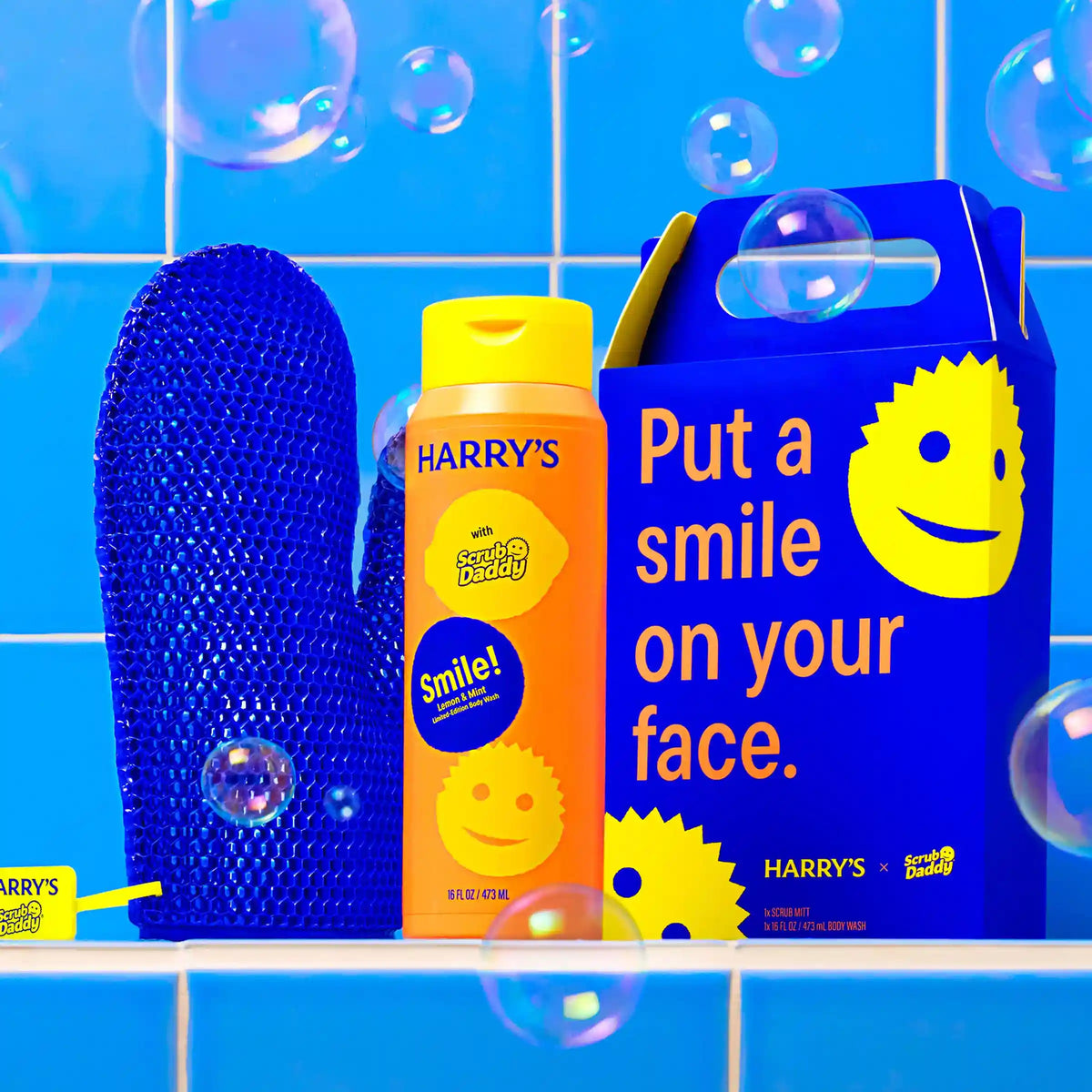 Harryâs x Scrub Daddy Smile! Body Wash and Exfoliating Mitt